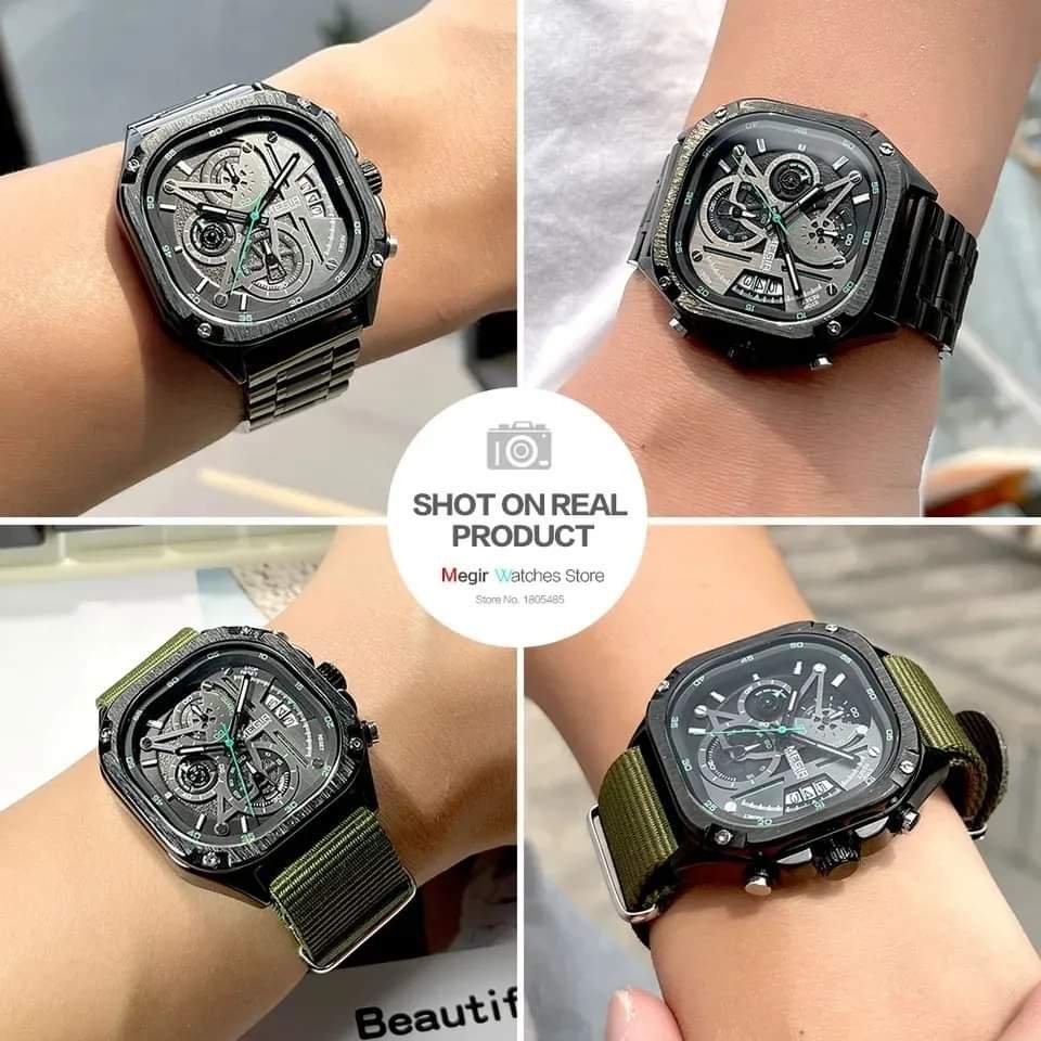 Alternative view of Megir classic men's watch + Extra strap