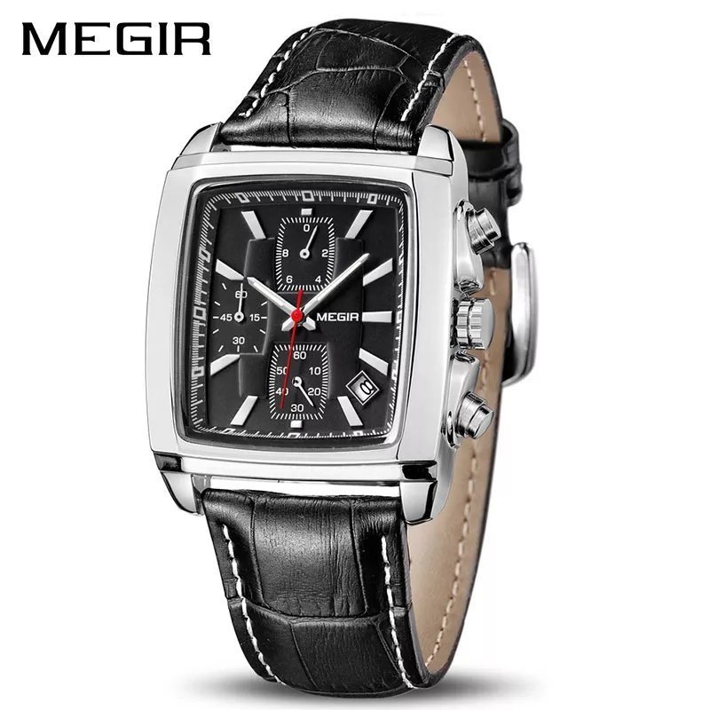 Megir classic square watch - Black